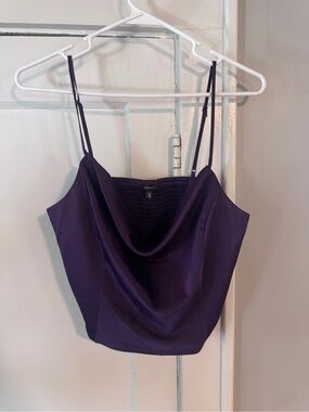 Purple Satin Cowl Neck Camisole